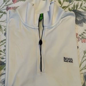 Boss Hugo Boss  white zipper front polo shirt